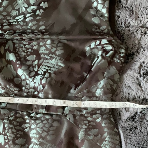 Anne Klein New York, sz 6 gorgeous shiny dress. EUC brown/grey/turquoise - Picture 9 of 12